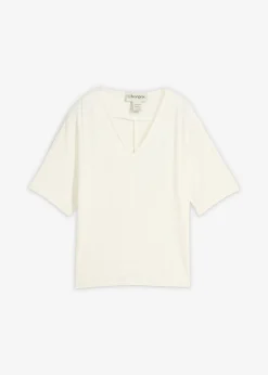 bonprix bonprix Camiseta de mezcla de viscosa Blanco lana Discount