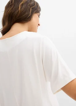 bonprix bonprix Camiseta de mezcla de viscosa Blanco lana Discount