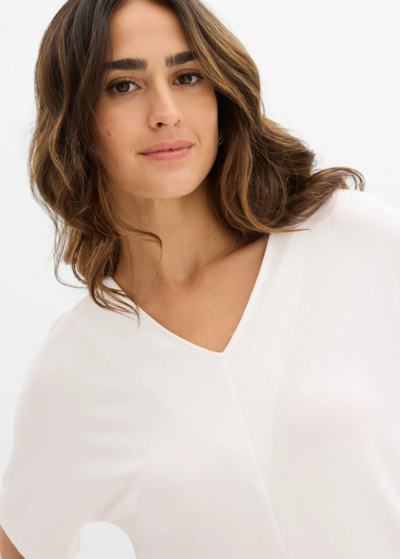 bonprix bonprix Camiseta de mezcla de viscosa Blanco lana Discount