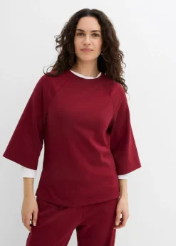 bonprix bonprix Camiseta de neopreno con inserto elástico Rojo rubí