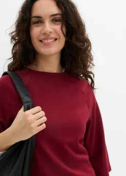 bonprix bonprix Camiseta de neopreno con inserto elástico Rojo rubí