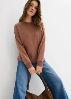 bonprix bonprix Camiseta de neopreno entallada Marrón castaño Clearance