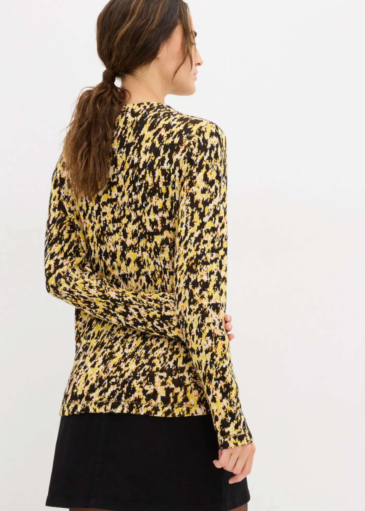 bonprix bonprix Camiseta de punto ajustada Negro Hot