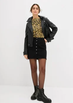 bonprix bonprix Camiseta de punto ajustada Negro Hot