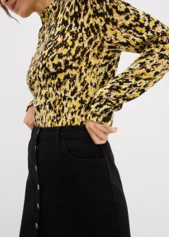 bonprix bonprix Camiseta de punto ajustada Negro Hot