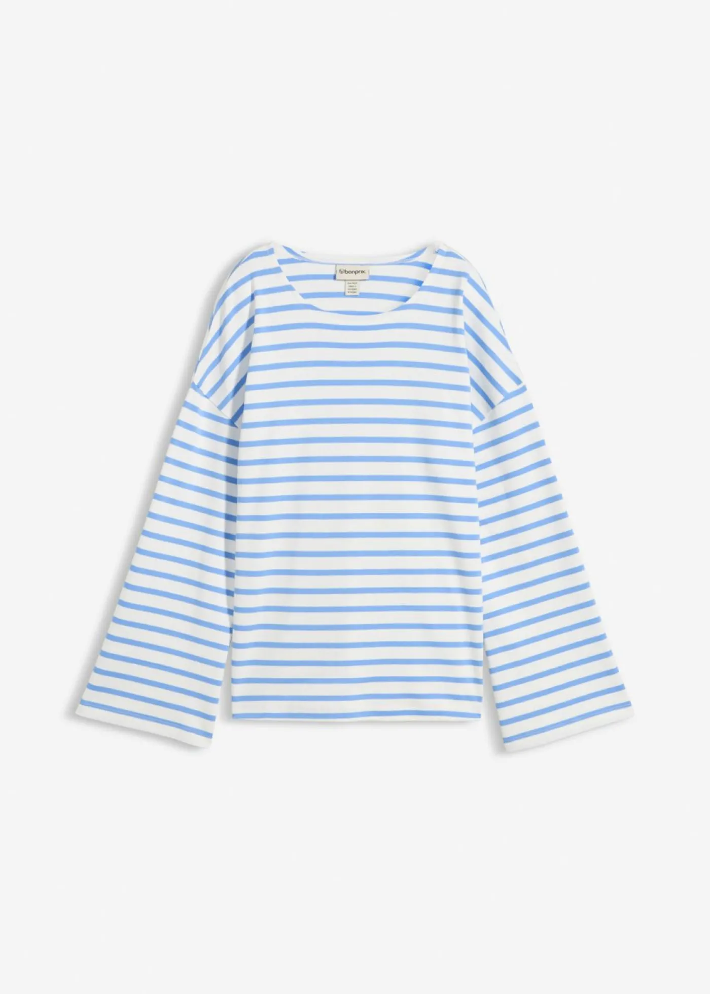 bonprix bonprix Camiseta de rayas de algodón orgánico con manga larga azul provenzal-blanco lana rayas horizontales Best