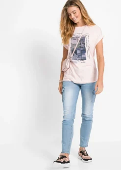 bonprix bonprix Camiseta de suave mezcla de viscosa Rosa Hot