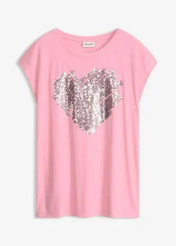 bonprix bonprix Camiseta de suave mezcla de viscosa Rosa estampado Sale