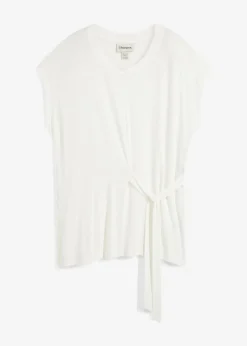bonprix bonprix Camiseta de suave mezcla de viscosa Blanco lana Discount
