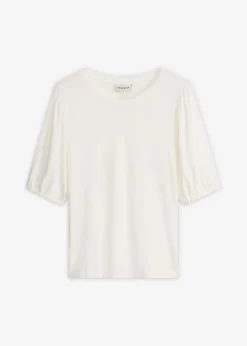 bonprix bonprix Camiseta de suave mezcla de viscosa Blanco lana Best