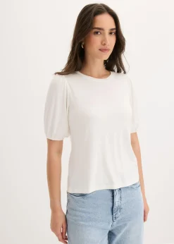 bonprix bonprix Camiseta de suave mezcla de viscosa Blanco lana Best