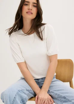 bonprix bonprix Camiseta de suave mezcla de viscosa Blanco lana Best