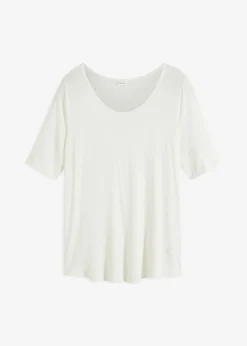 bonprix bonprix Camiseta de suave mezcla de viscosa Blanco lana Online