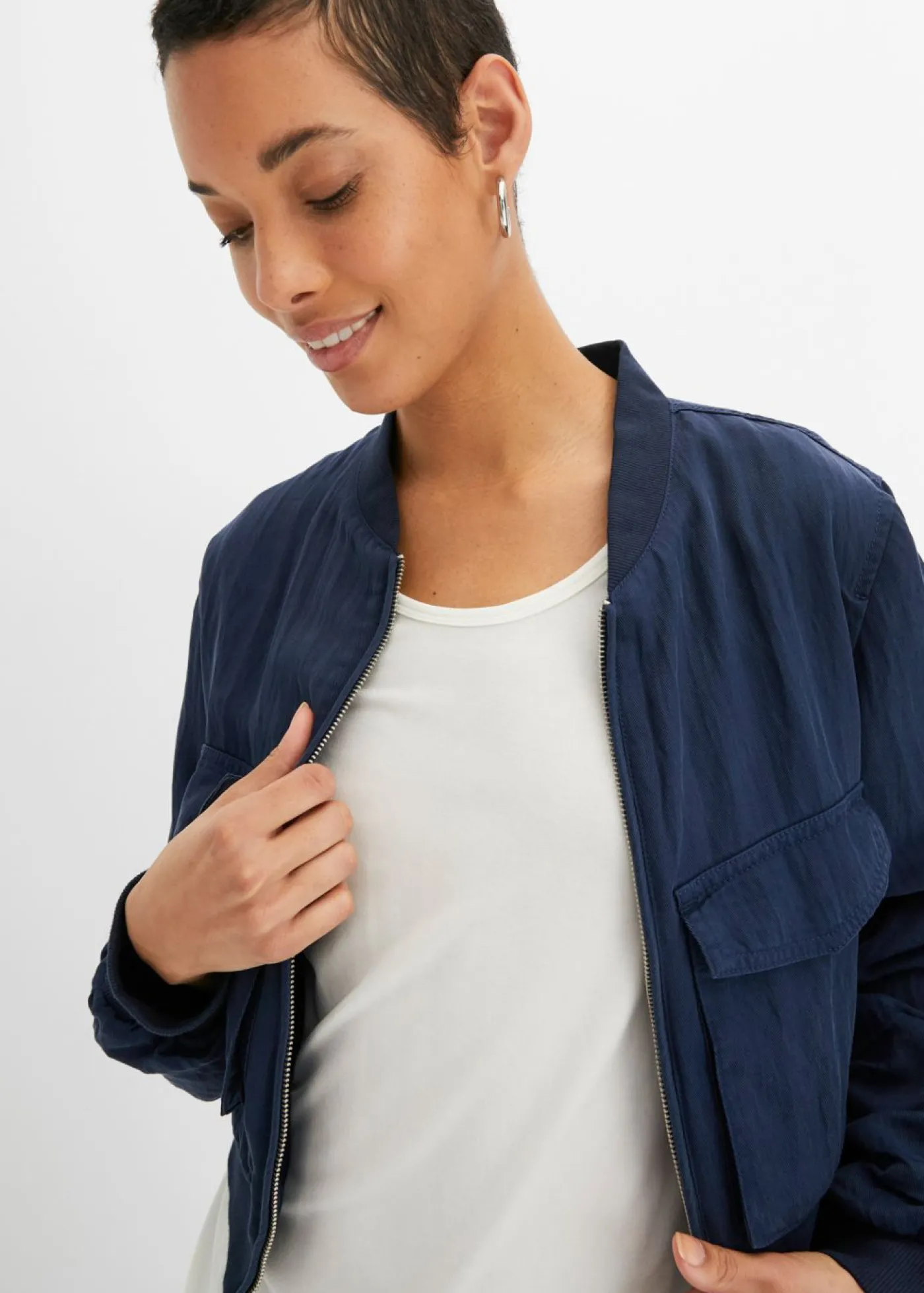 bonprix bonprix Camiseta de suave mezcla de viscosa Blanco lana Online