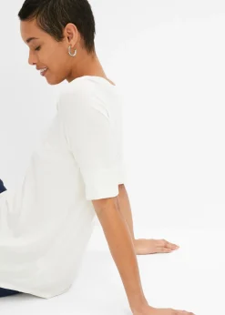bonprix bonprix Camiseta de suave mezcla de viscosa Blanco lana Online