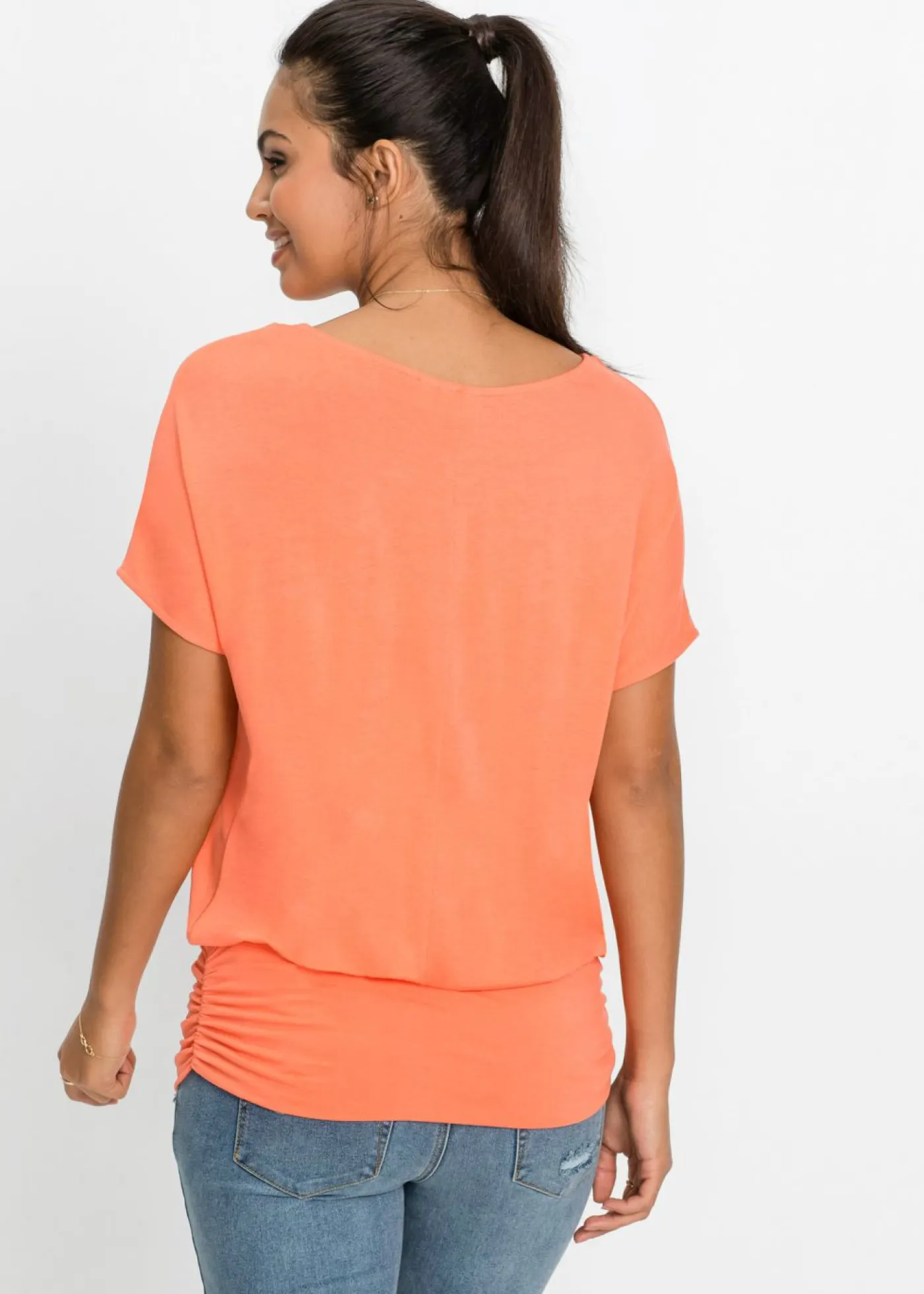 bonprix bonprix Camiseta de suave mezcla de viscosa salmón New
