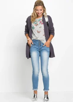 bonprix bonprix Camiseta de suave mezcla de viscosa Gris jaspeado Online