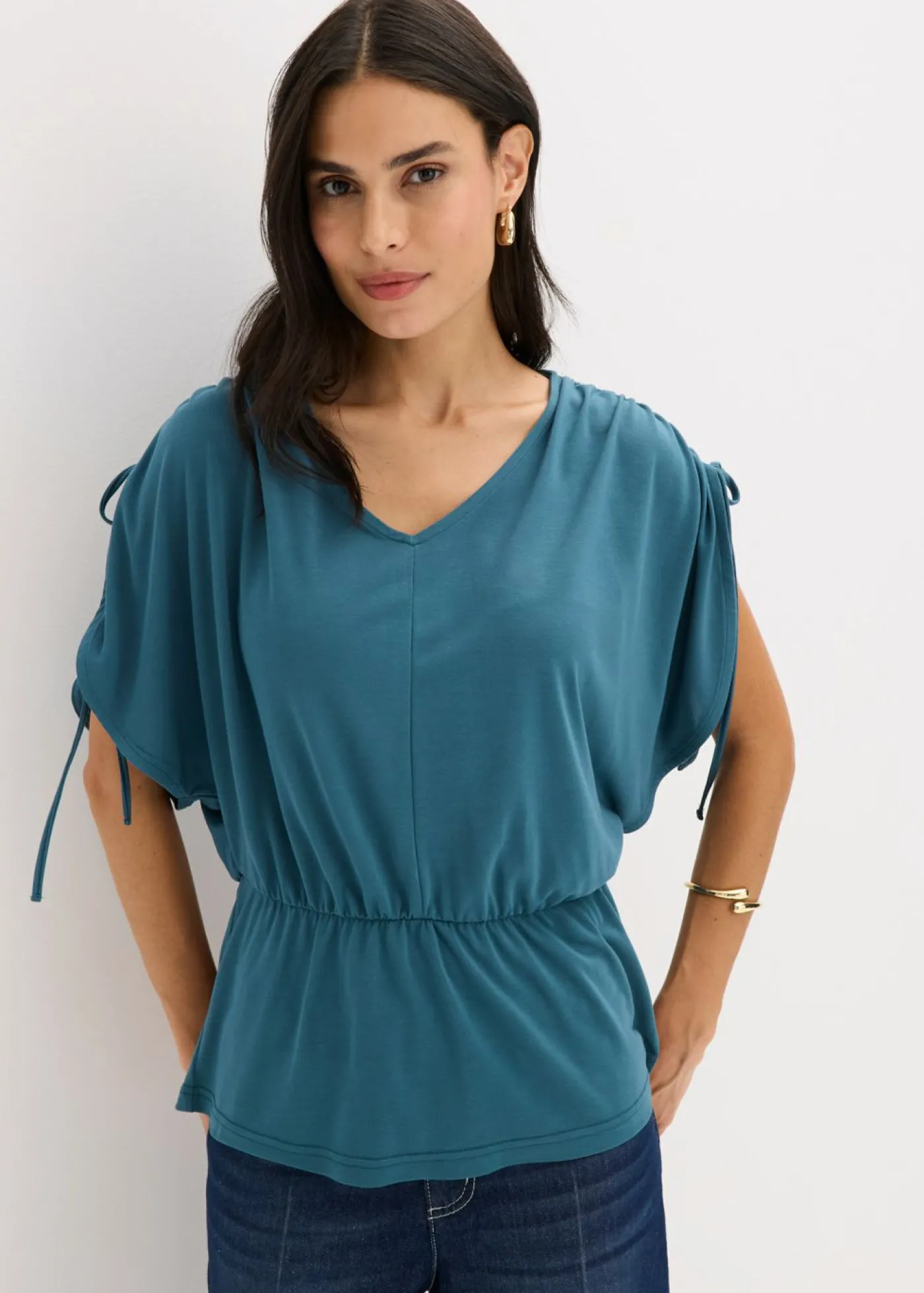 bonprix bonprix Camiseta de suave mezcla de modal verde pimiento Hot