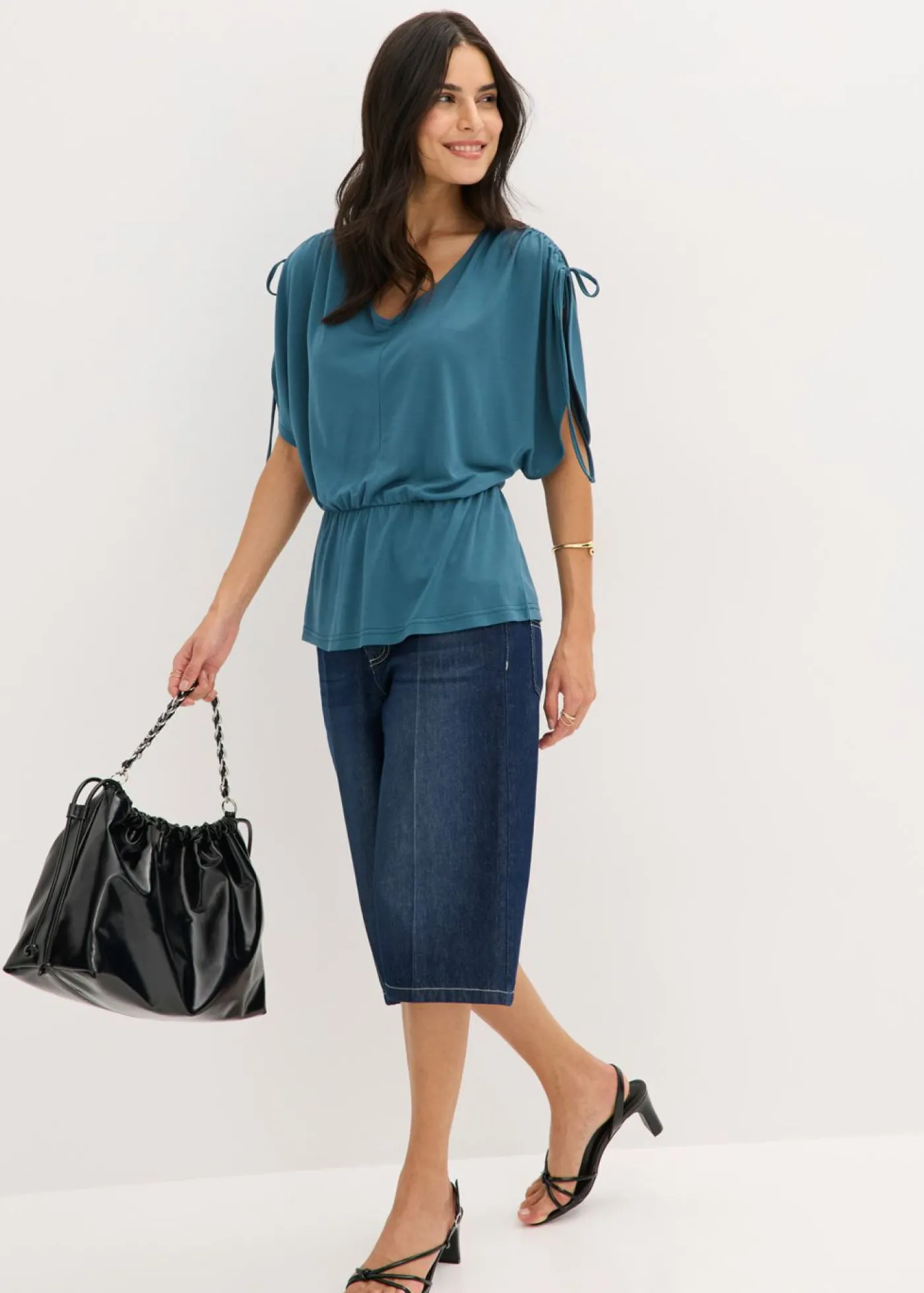 bonprix bonprix Camiseta de suave mezcla de modal verde pimiento Hot