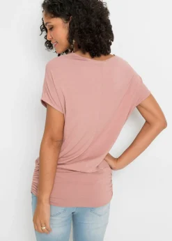 bonprix bonprix Camiseta de suave mezcla de viscosa Rosa palo New