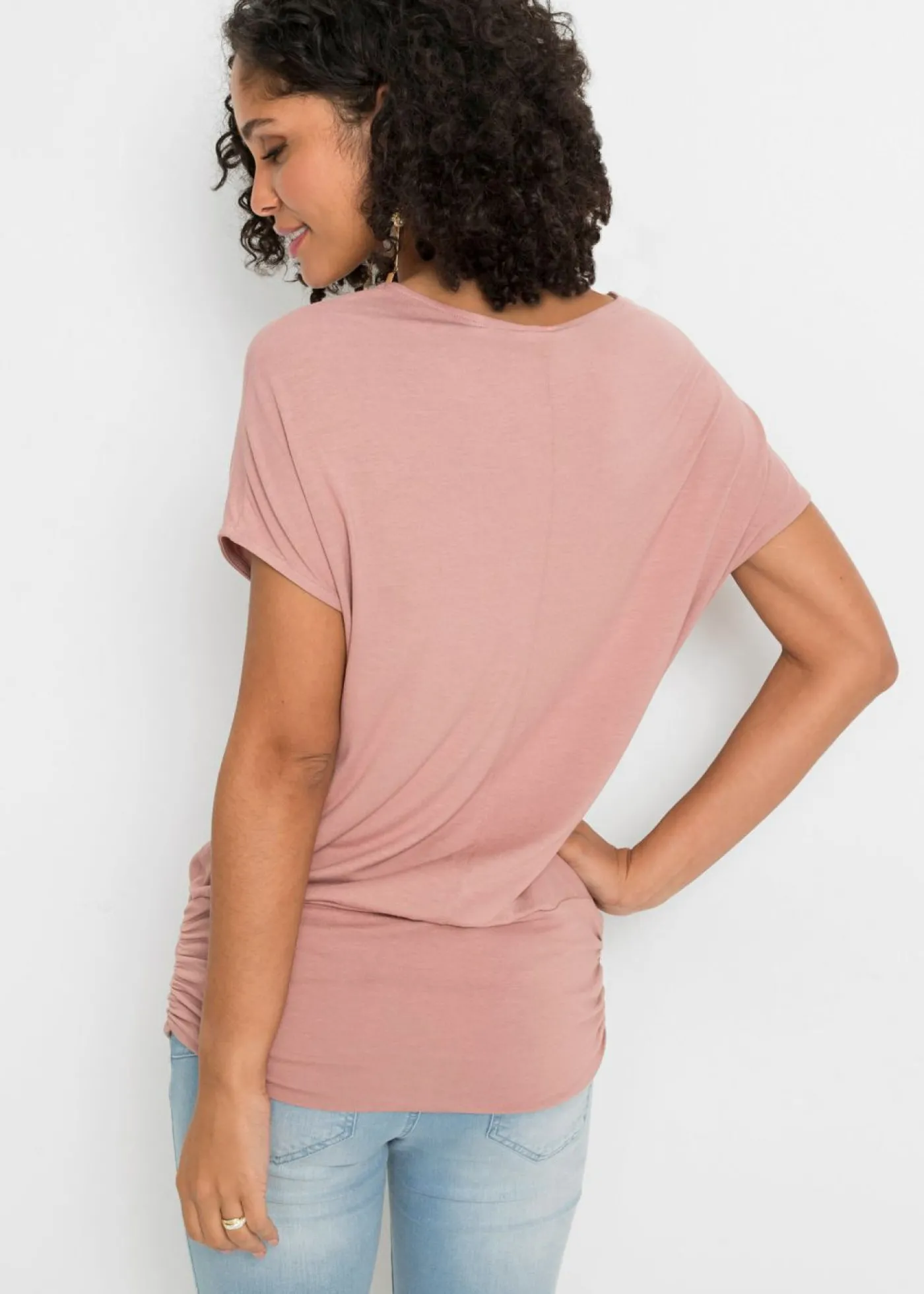 bonprix bonprix Camiseta de suave mezcla de viscosa Rosa palo New