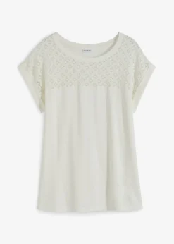 bonprix bonprix Camiseta de suave mezcla de viscosa Blanco lana Hot
