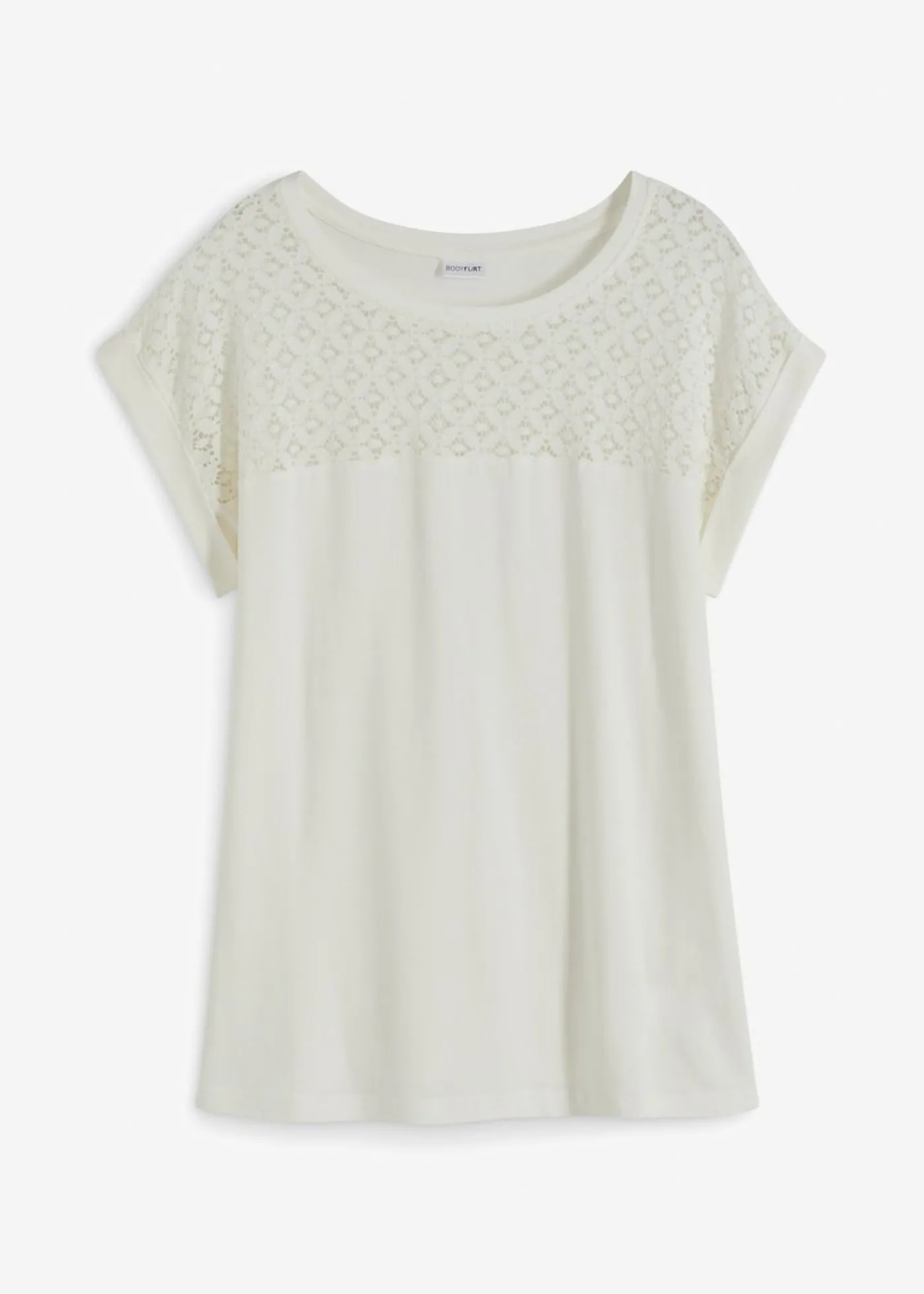 bonprix bonprix Camiseta de suave mezcla de viscosa Blanco lana Hot