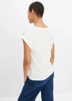 bonprix bonprix Camiseta de suave mezcla de viscosa Blanco lana Hot