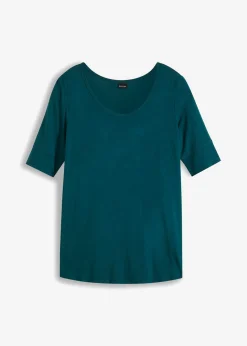bonprix bonprix Camiseta de suave mezcla de viscosa Verde intenso Hot