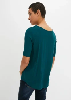 bonprix bonprix Camiseta de suave mezcla de viscosa Verde intenso Hot