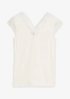 bonprix bonprix Camiseta de suave mezcla de viscosa Blanco lana Clearance