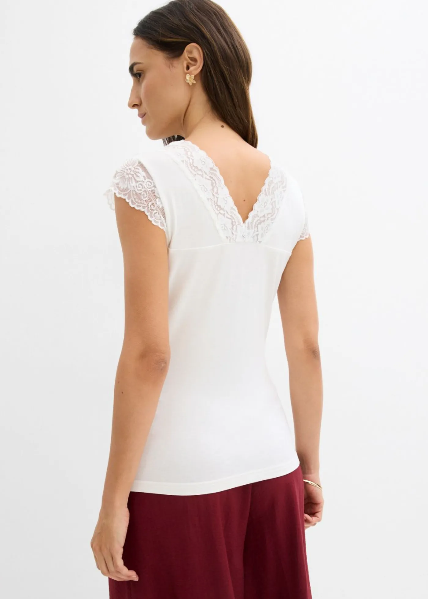bonprix bonprix Camiseta de suave mezcla de viscosa Blanco lana Clearance
