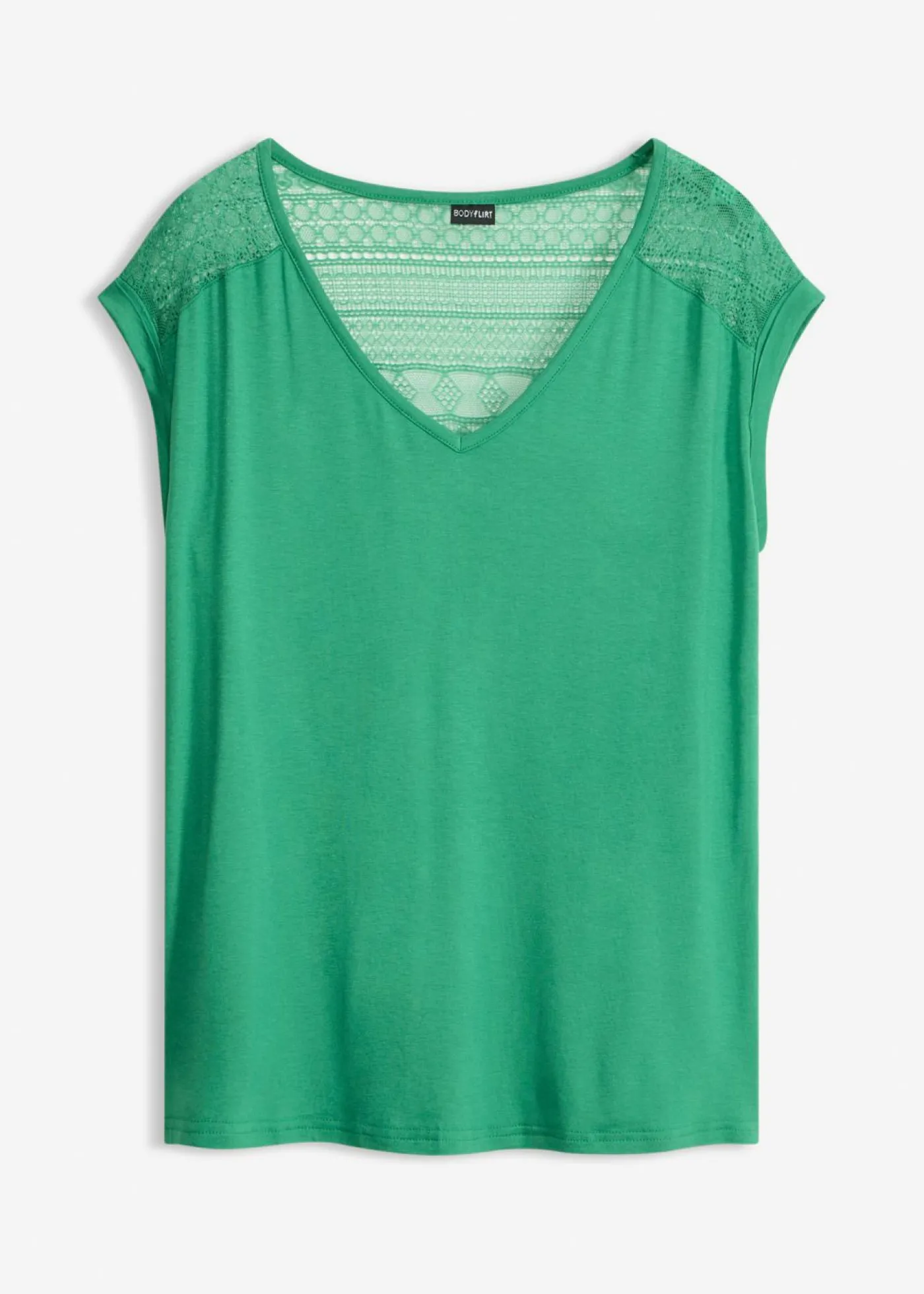 bonprix bonprix Camiseta de suave mezcla de viscosa Verde