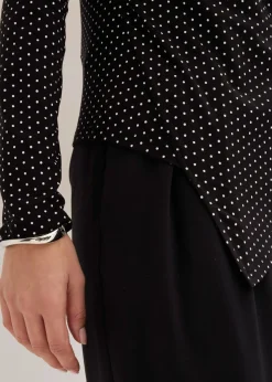 bonprix bonprix Camiseta de suave mezcla de viscosa negro-blanco lana topos Online