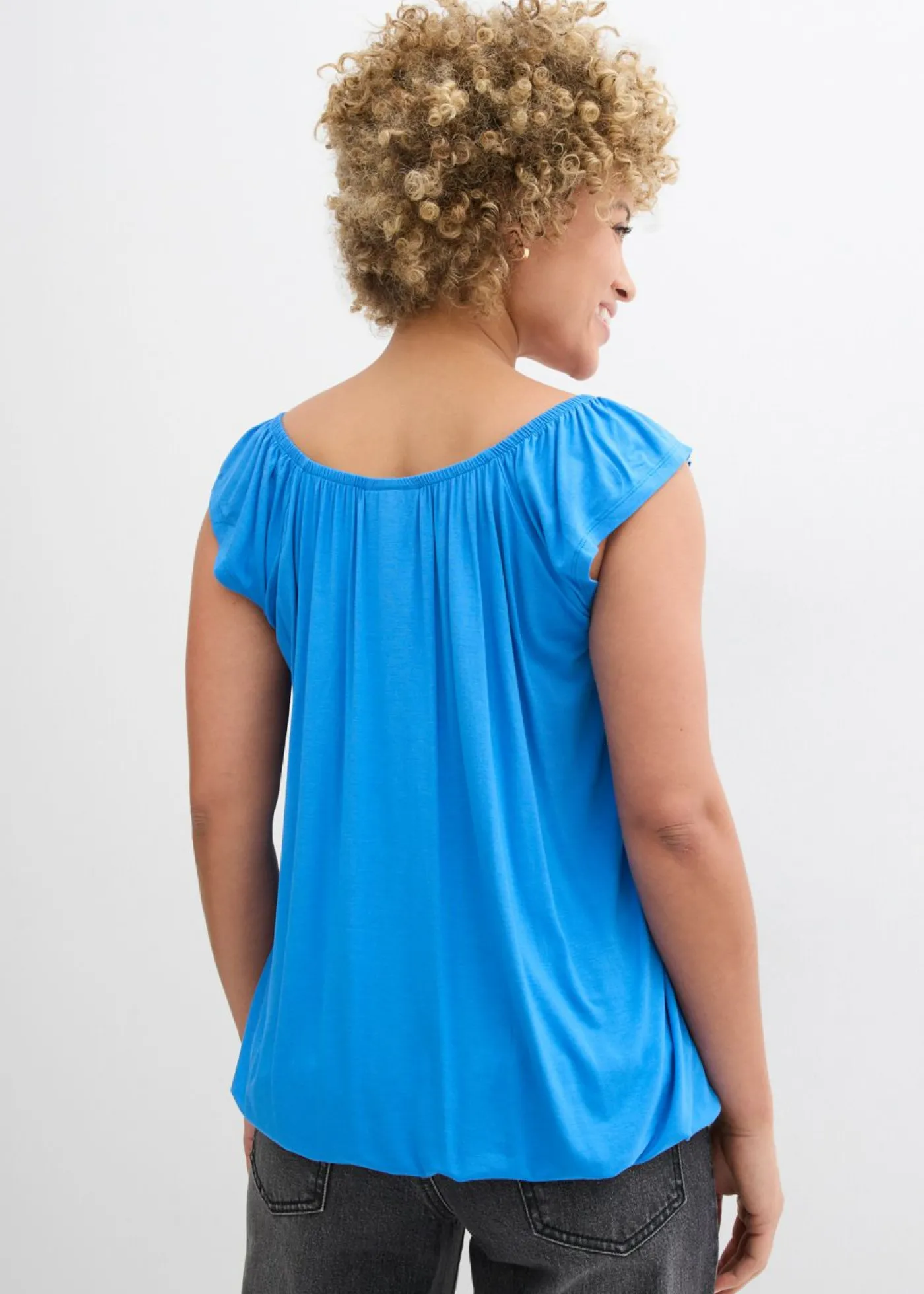 bonprix bonprix Camiseta de suave mezcla de viscosa azul glaciar Outlet