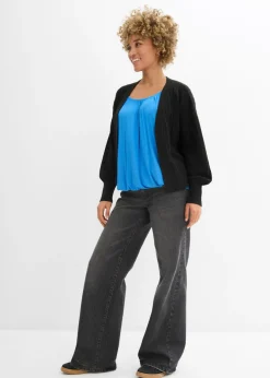 bonprix bonprix Camiseta de suave mezcla de viscosa azul glaciar Outlet