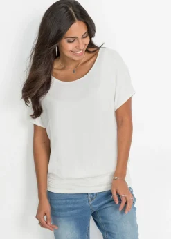 bonprix bonprix Camiseta de suave mezcla de viscosa Blanco lana Online