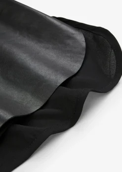 bonprix bonprix Camiseta de tirantes con parte delantera de napa de cordero Negro Clearance