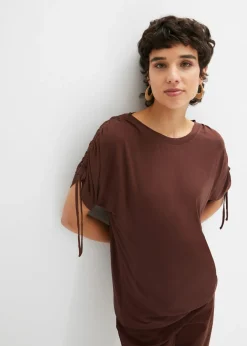 bonprix bonprix Camiseta de viscosa fluida Marrón tierra Discount