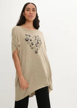 bonprix bonprix Camiseta de viscosa fluida Caqui nuevo Hot