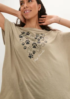 bonprix bonprix Camiseta de viscosa fluida Caqui nuevo Hot