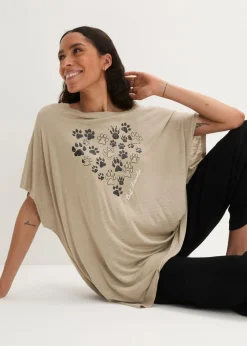 bonprix bonprix Camiseta de viscosa fluida Caqui nuevo Hot