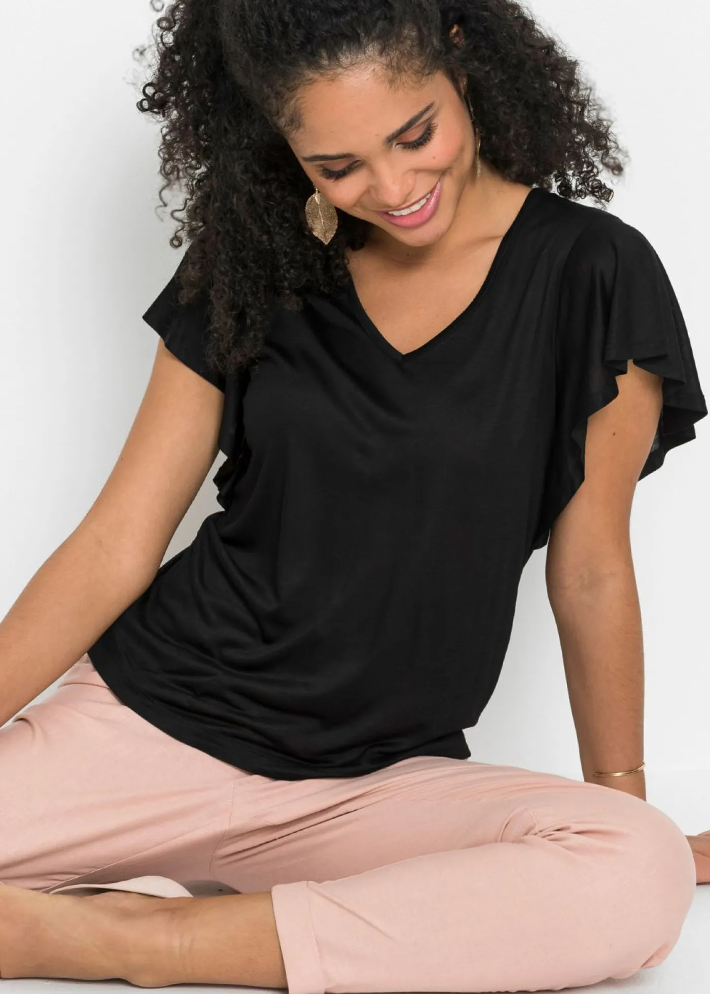 bonprix bonprix Camiseta de viscosa suave Rosa Hot
