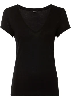 bonprix bonprix Camiseta de viscosa suave Negro Sale