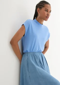 bonprix bonprix Camiseta de viscosa suave azul provenzal Sale