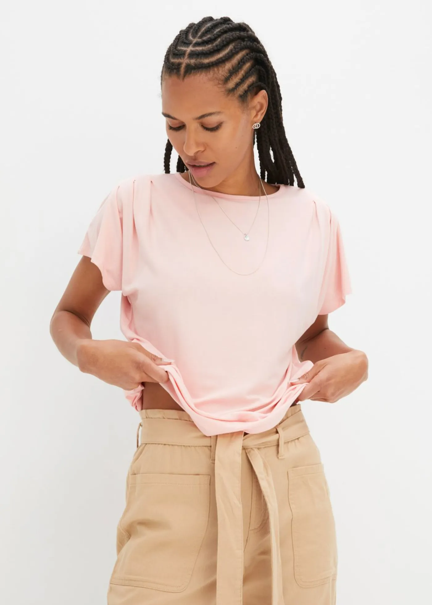 bonprix bonprix Camiseta de viscosa suave rosa pastel Discount
