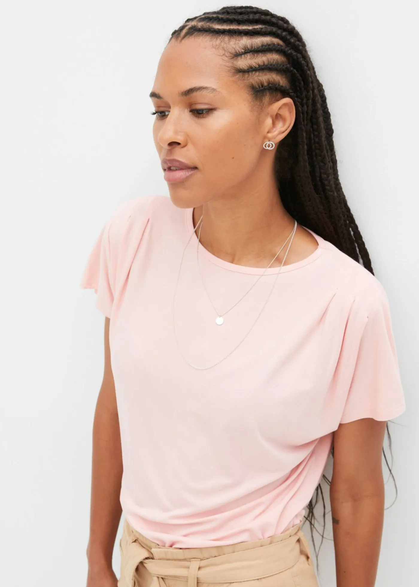 bonprix bonprix Camiseta de viscosa suave rosa pastel Discount