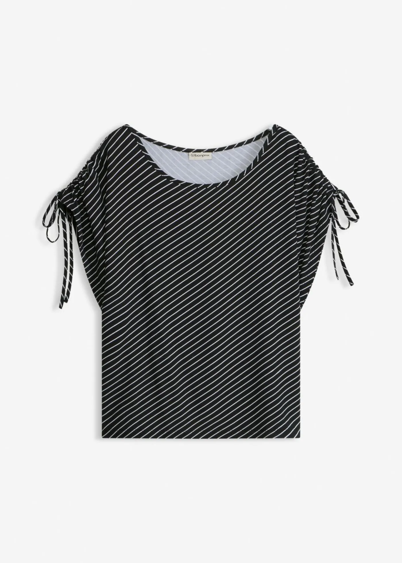 bonprix bonprix Camiseta de viscosa suave Blanco-negro de rayas Best