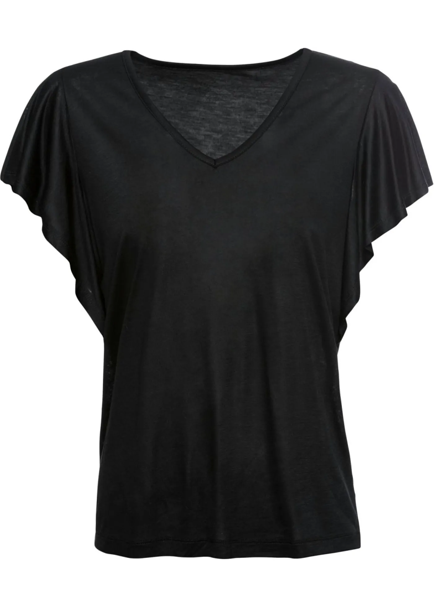 bonprix bonprix Camiseta de viscosa suave Negro Clearance