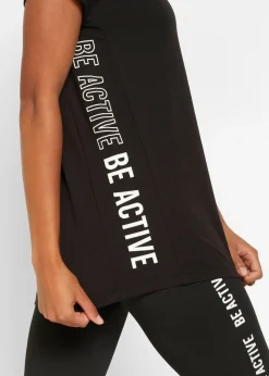 bonprix bonprix Camiseta deportiva Negro estampado Clearance